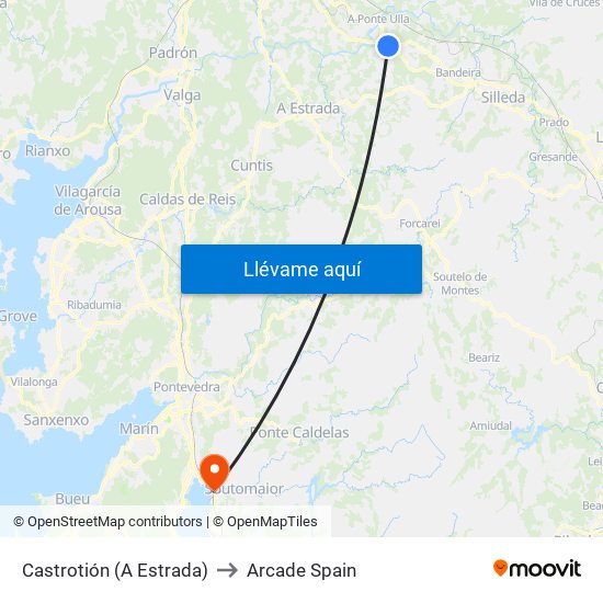 Castrotión (A Estrada) to Arcade Spain map