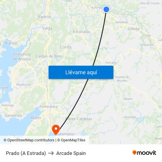 Prado (A Estrada) to Arcade Spain map