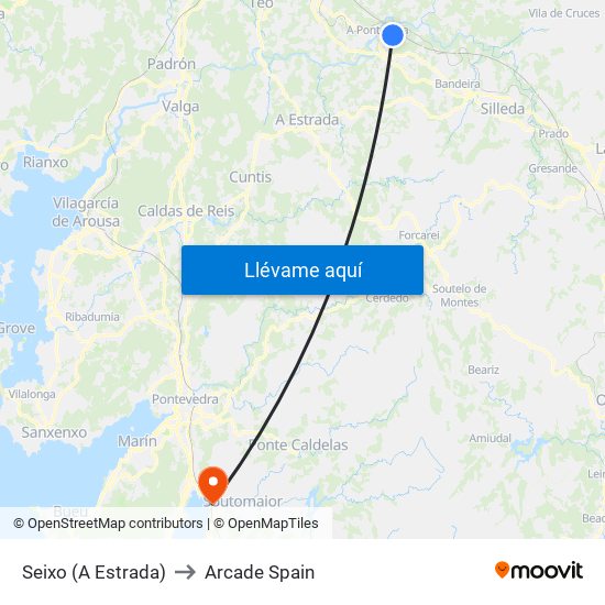 Seixo (A Estrada) to Arcade Spain map