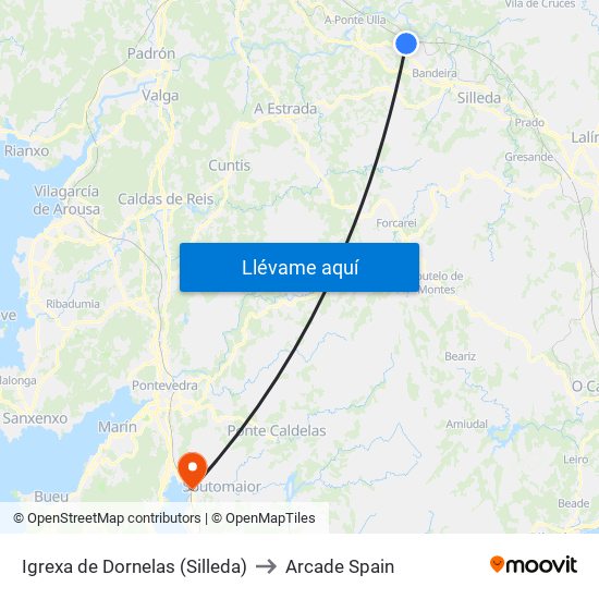 Igrexa de Dornelas (Silleda) to Arcade Spain map