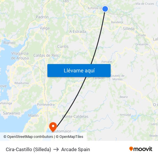 Cira-Castillo (Silleda) to Arcade Spain map