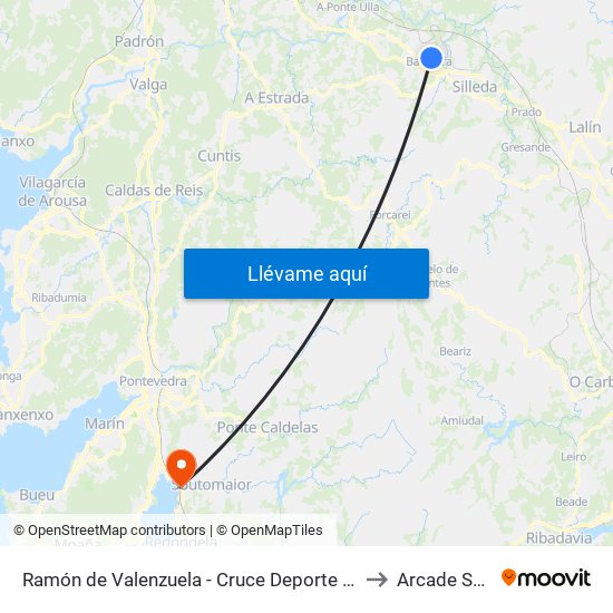 Ramón de Valenzuela - Cruce Deporte (Silleda) to Arcade Spain map