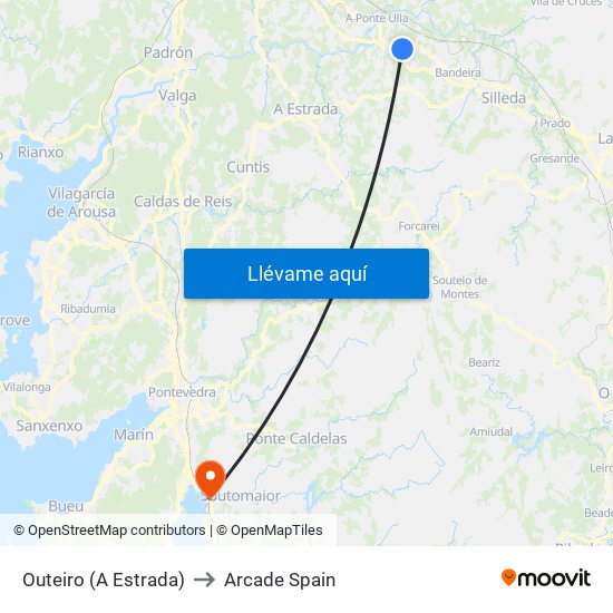 Outeiro (A Estrada) to Arcade Spain map