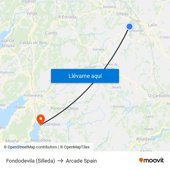 Fondodevila (Silleda) to Arcade Spain map