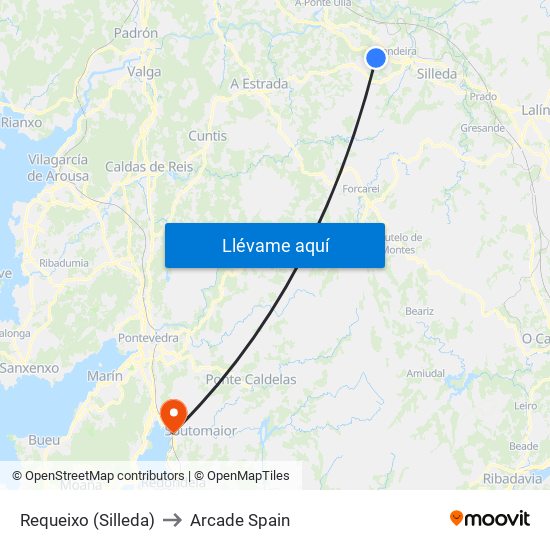 Requeixo (Silleda) to Arcade Spain map