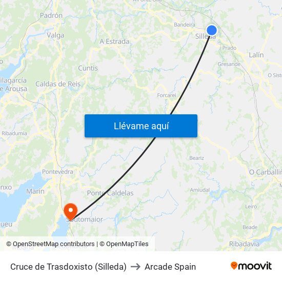 Cruce de Trasdoxisto (Silleda) to Arcade Spain map