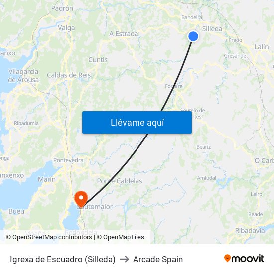 Igrexa de Escuadro (Silleda) to Arcade Spain map