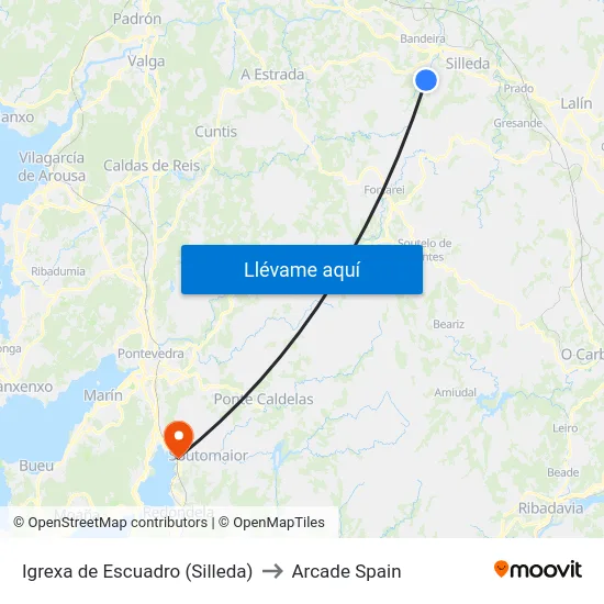 Igrexa de Escuadro (Silleda) to Arcade Spain map