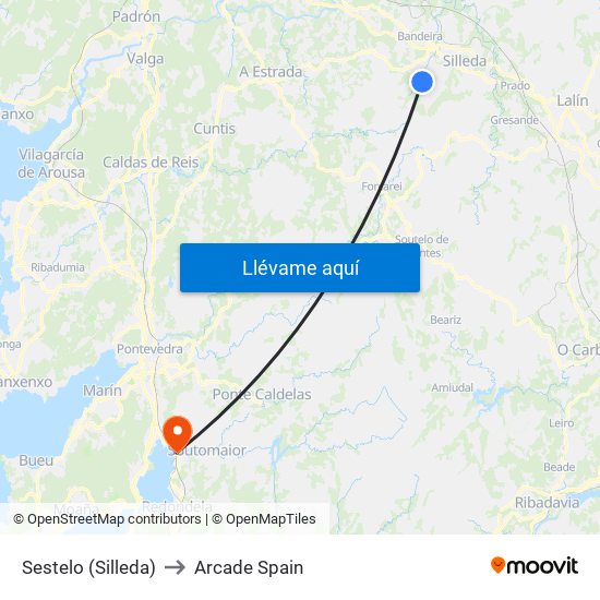Sestelo (Silleda) to Arcade Spain map