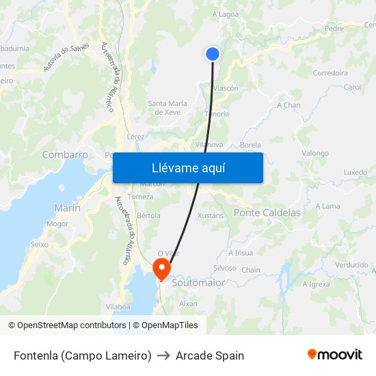 Fontenla (Campo Lameiro) to Arcade Spain map