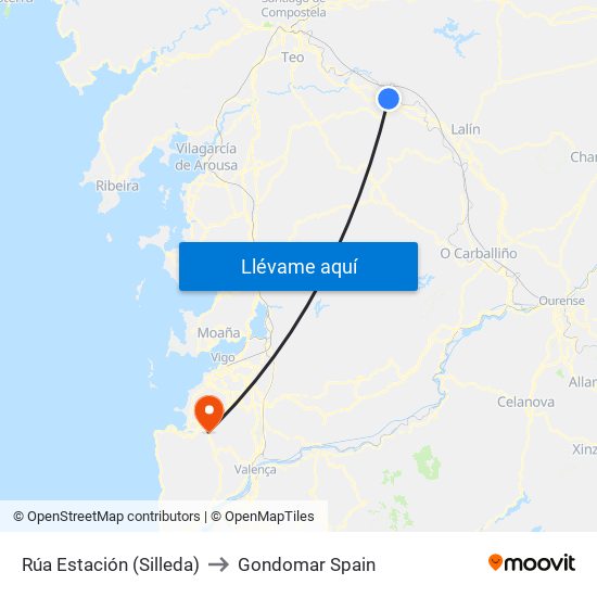 Rúa Estación (Silleda) to Gondomar Spain map