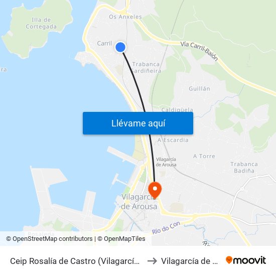 Ceip Rosalía de Castro (Vilagarcía de Arousa) to Vilagarcía de Arousa map