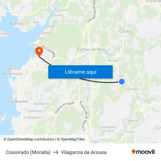 Cosoirado (Moraña) to Vilagarcía de Arousa map