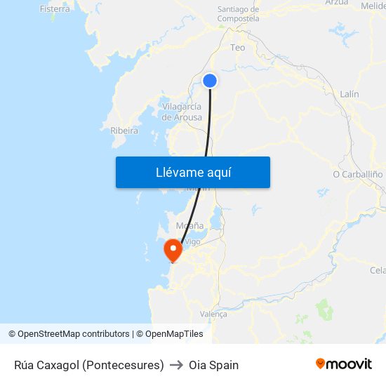 Rúa Caxagol (Pontecesures) to Oia Spain map