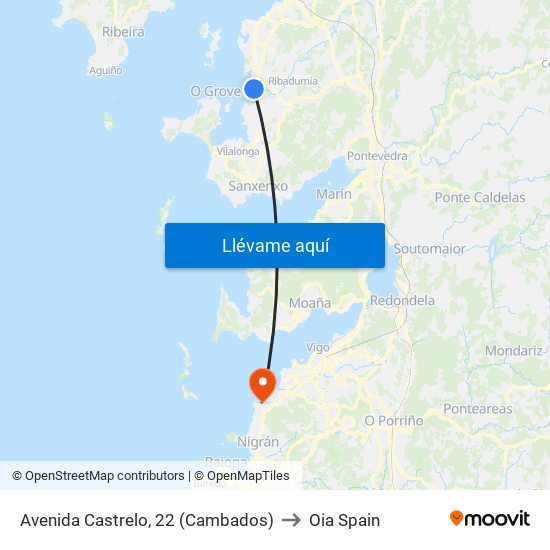 Avenida Castrelo, 22 (Cambados) to Oia Spain map