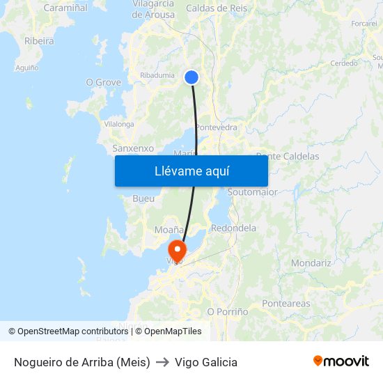 Nogueiro de Arriba (Meis) to Vigo Galicia map