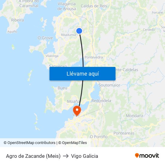 Agro de Zacande (Meis) to Vigo Galicia map