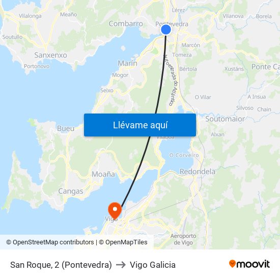 San Roque, 2 (Pontevedra) to Vigo Galicia map