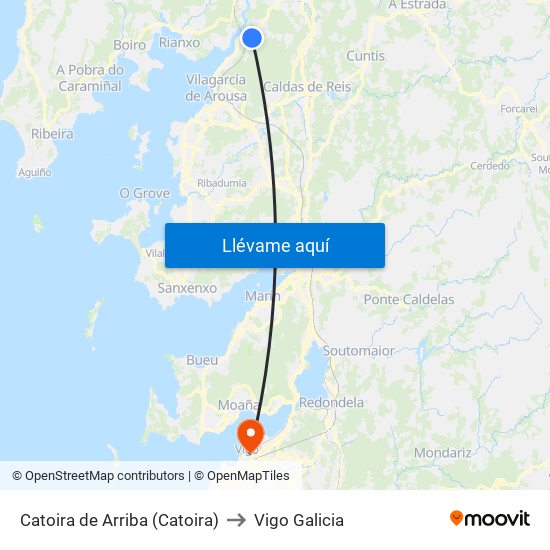 Catoira de Arriba (Catoira) to Vigo Galicia map