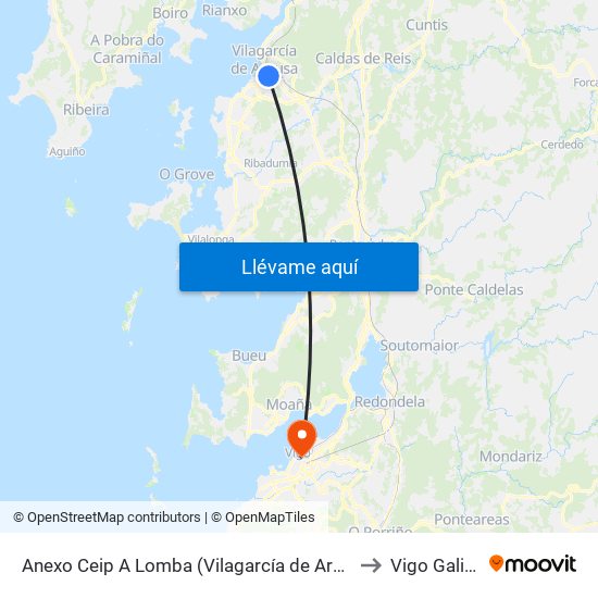 Anexo Ceip A Lomba (Vilagarcía de Arousa) to Vigo Galicia map