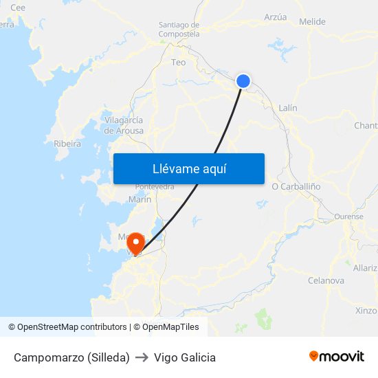 Campomarzo (Silleda) to Vigo Galicia map