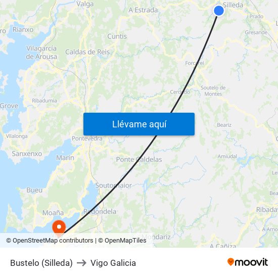 Bustelo (Silleda) to Vigo Galicia map