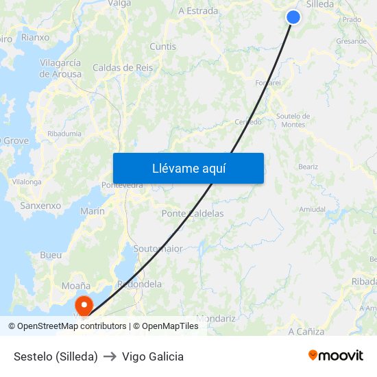 Sestelo (Silleda) to Vigo Galicia map