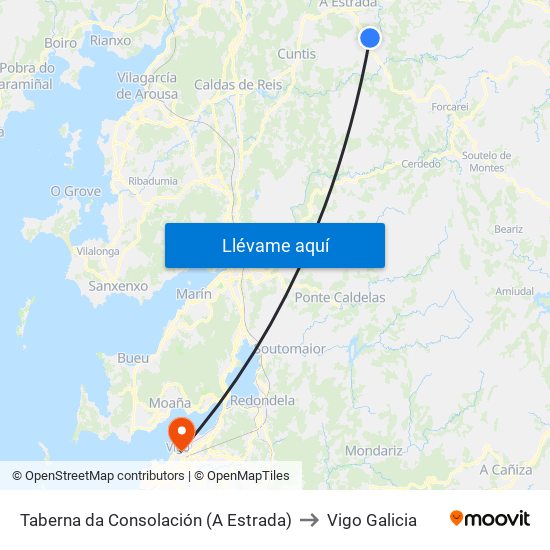 Taberna da Consolación (A Estrada) to Vigo Galicia map