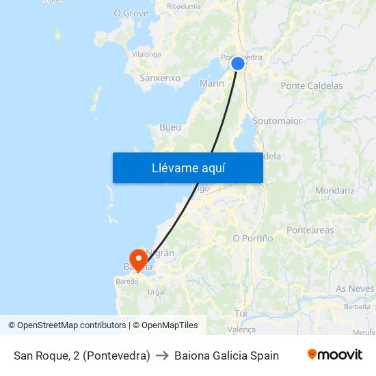 San Roque, 2 (Pontevedra) to Baiona Galicia Spain map