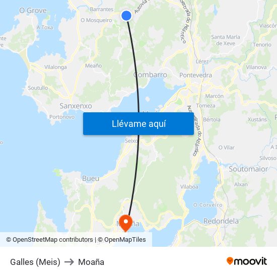 Galles (Meis) to Moaña map