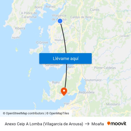 Anexo Ceip A Lomba (Vilagarcía de Arousa) to Moaña map