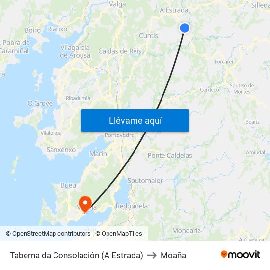 Taberna da Consolación (A Estrada) to Moaña map