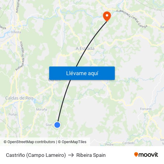 Castriño (Campo Lameiro) to Ribeira Spain map