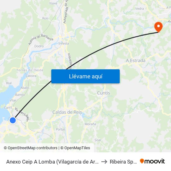 Anexo Ceip A Lomba (Vilagarcía de Arousa) to Ribeira Spain map
