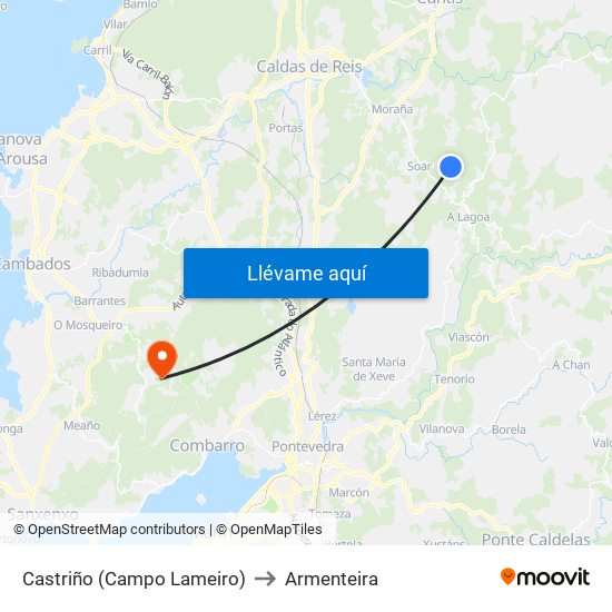 Castriño (Campo Lameiro) to Armenteira map