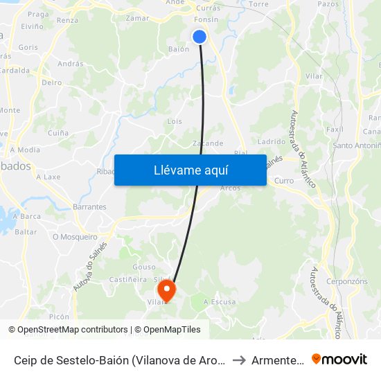Ceip de Sestelo-Baión (Vilanova de Arousa) to Armenteira map