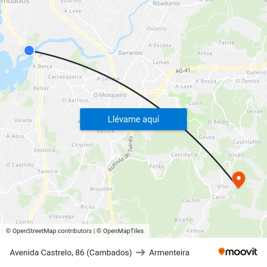 Avenida Castrelo, 86 (Cambados) to Armenteira map