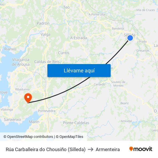 Rúa Carballeira do Chousiño (Silleda) to Armenteira map