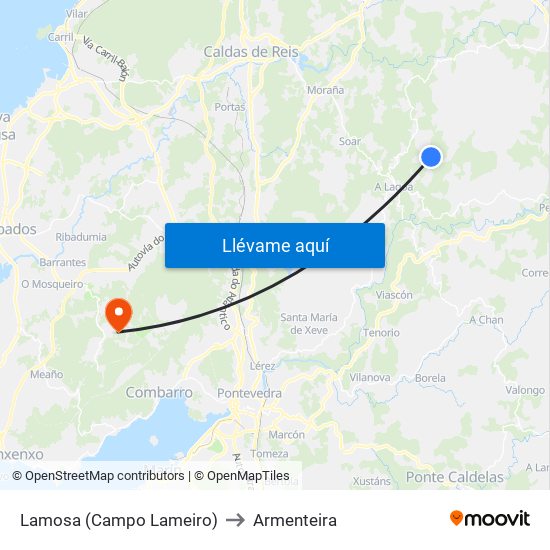 Lamosa (Campo Lameiro) to Armenteira map