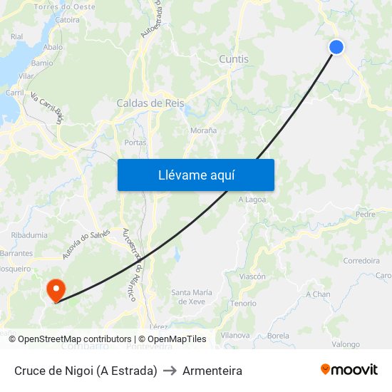 Cruce de Nigoi (A Estrada) to Armenteira map