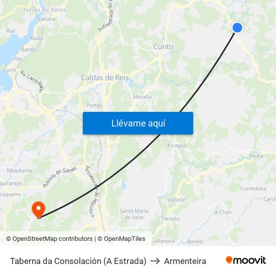 Taberna da Consolación (A Estrada) to Armenteira map