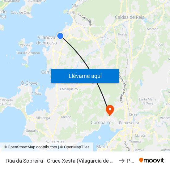 Rúa da Sobreira - Cruce Xesta (Vilagarcía de Arousa) to Poio map