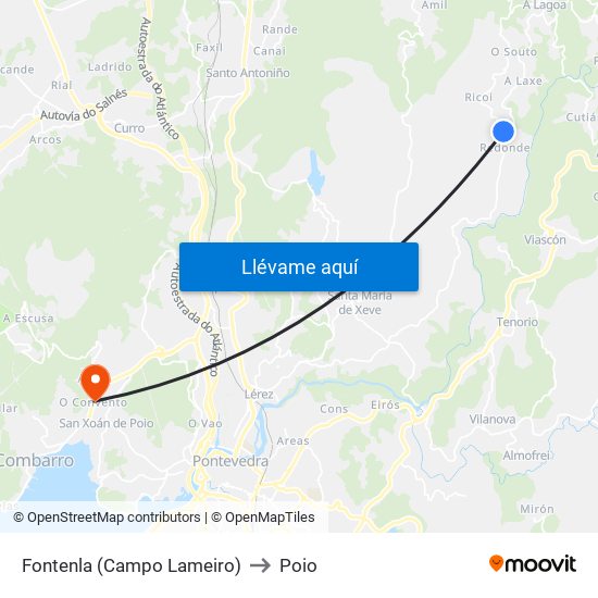 Fontenla (Campo Lameiro) to Poio map