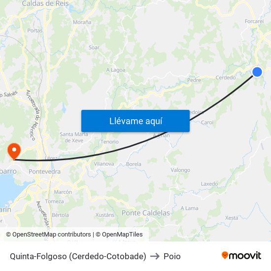 Quinta-Folgoso (Cerdedo-Cotobade) to Poio map