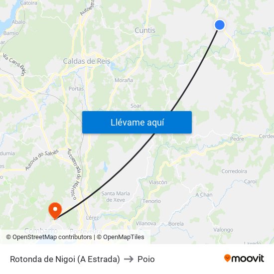 Rotonda de Nigoi (A Estrada) to Poio map