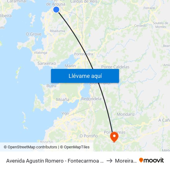 Avenida Agustín Romero - Fontecarmoa (Vilagarcía de Arousa) to Moreira Spain map