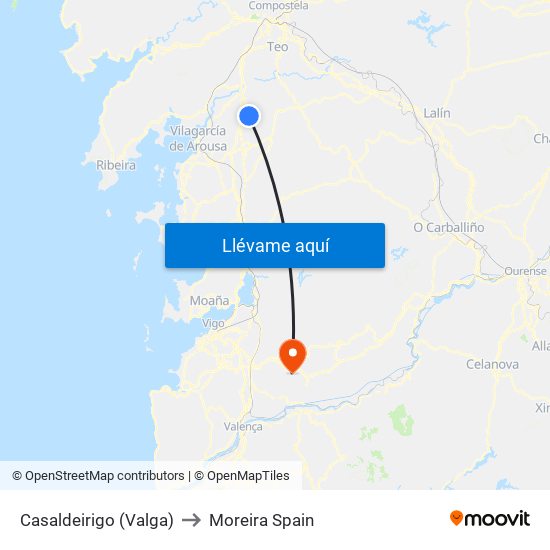 Casaldeirigo (Valga) to Moreira Spain map