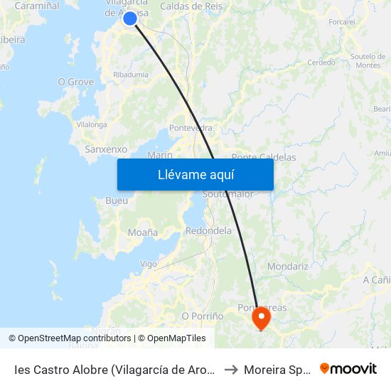 Ies Castro Alobre (Vilagarcía de Arousa) to Moreira Spain map