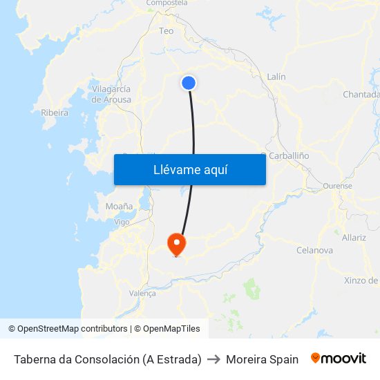 Taberna da Consolación (A Estrada) to Moreira Spain map