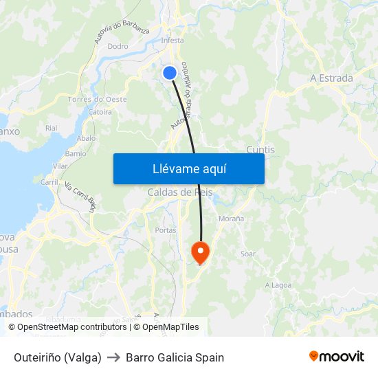 Outeiriño (Valga) to Barro Galicia Spain map